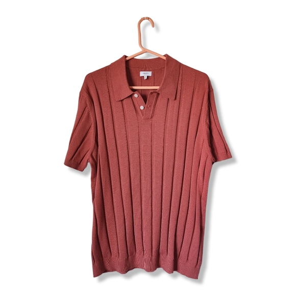 hyden yoo Other - HYDEN YOO Ribbed Knit sweater polo shirt in pumpkin spice size XXL